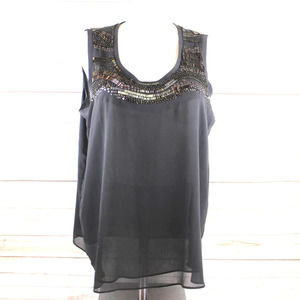 (sold) Coldwater Creek 2X Beaded Tank Top Gray